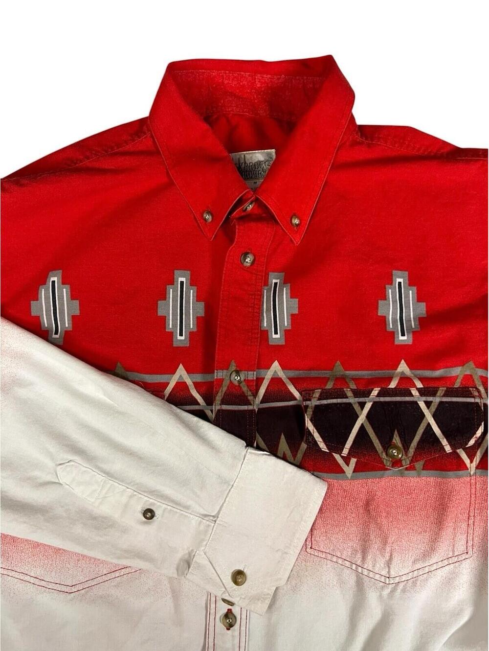 VINTAGE Express Rider Red Button Down